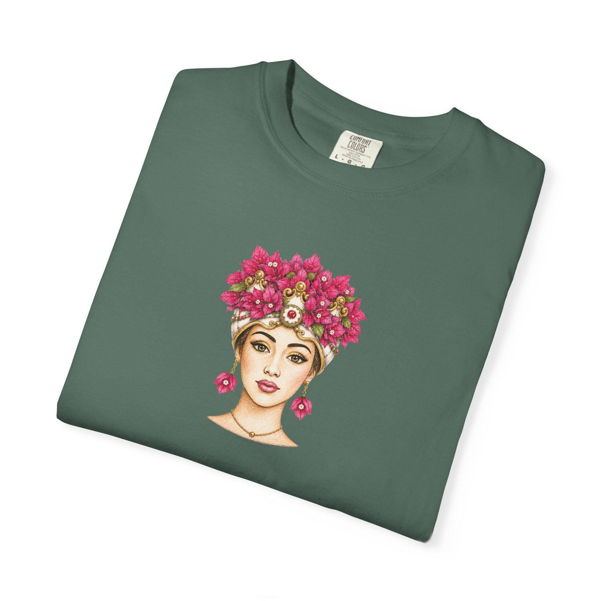Sicilian Woman Bougainvillea Shirt, Mora Portrait Tee - photo 5