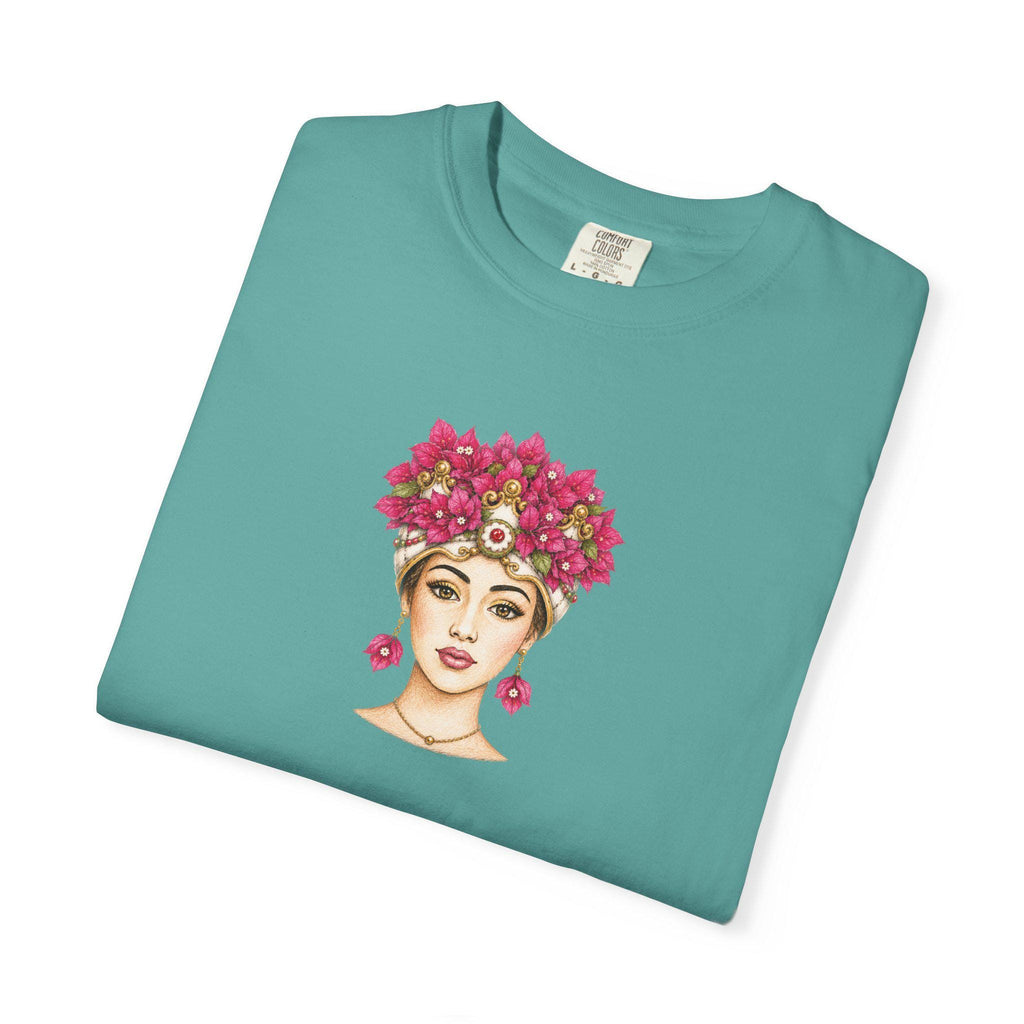 Sicilian Woman Bougainvillea Shirt, Mora Portrait Tee - photo 6