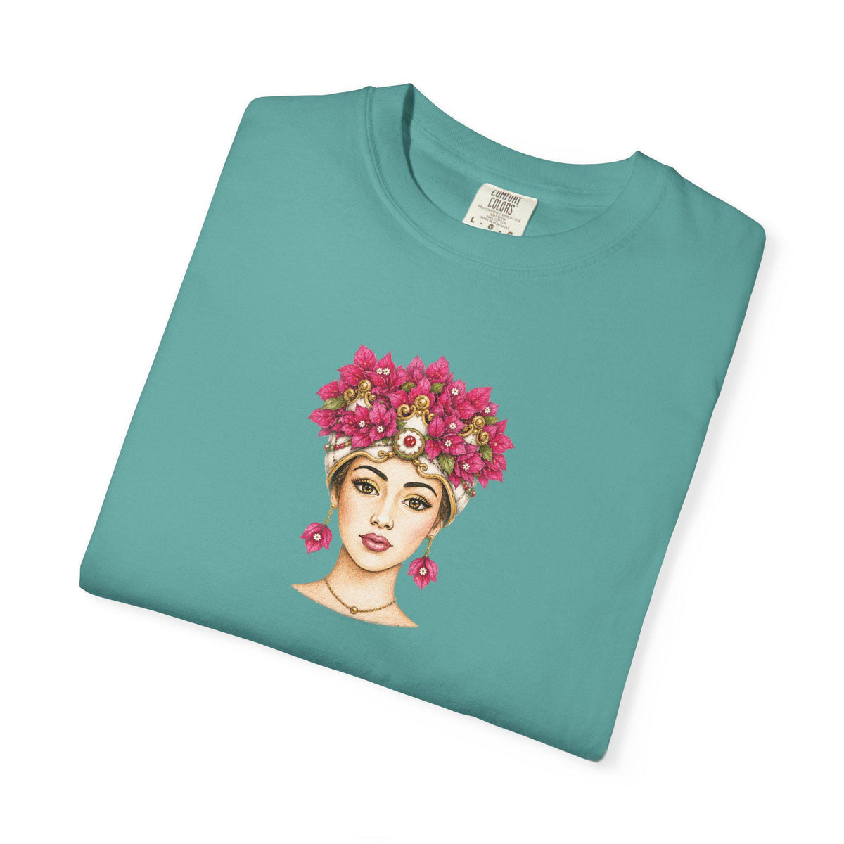 Sicilian Woman Bougainvillea Shirt, Mora Portrait Tee - photo 6