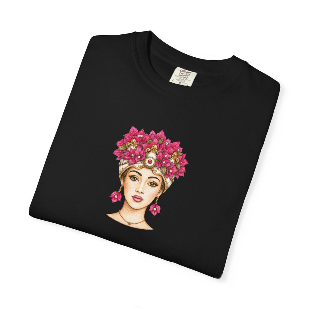 Sicilian Woman Bougainvillea Shirt, Mora Portrait Tee - photo 10