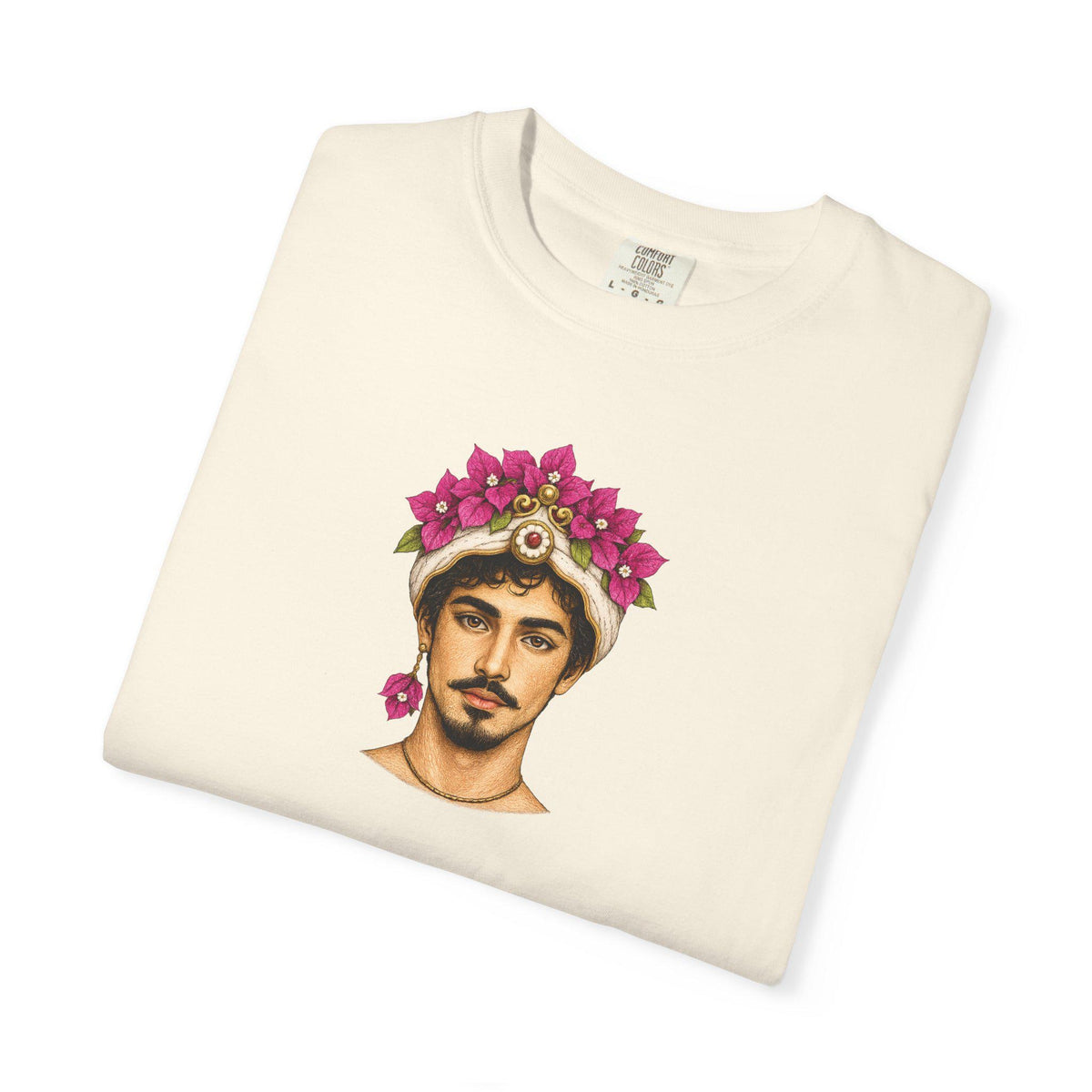 Sicilian Man Bougainvillea Shirt, Moro Portrait Tee - photo 3