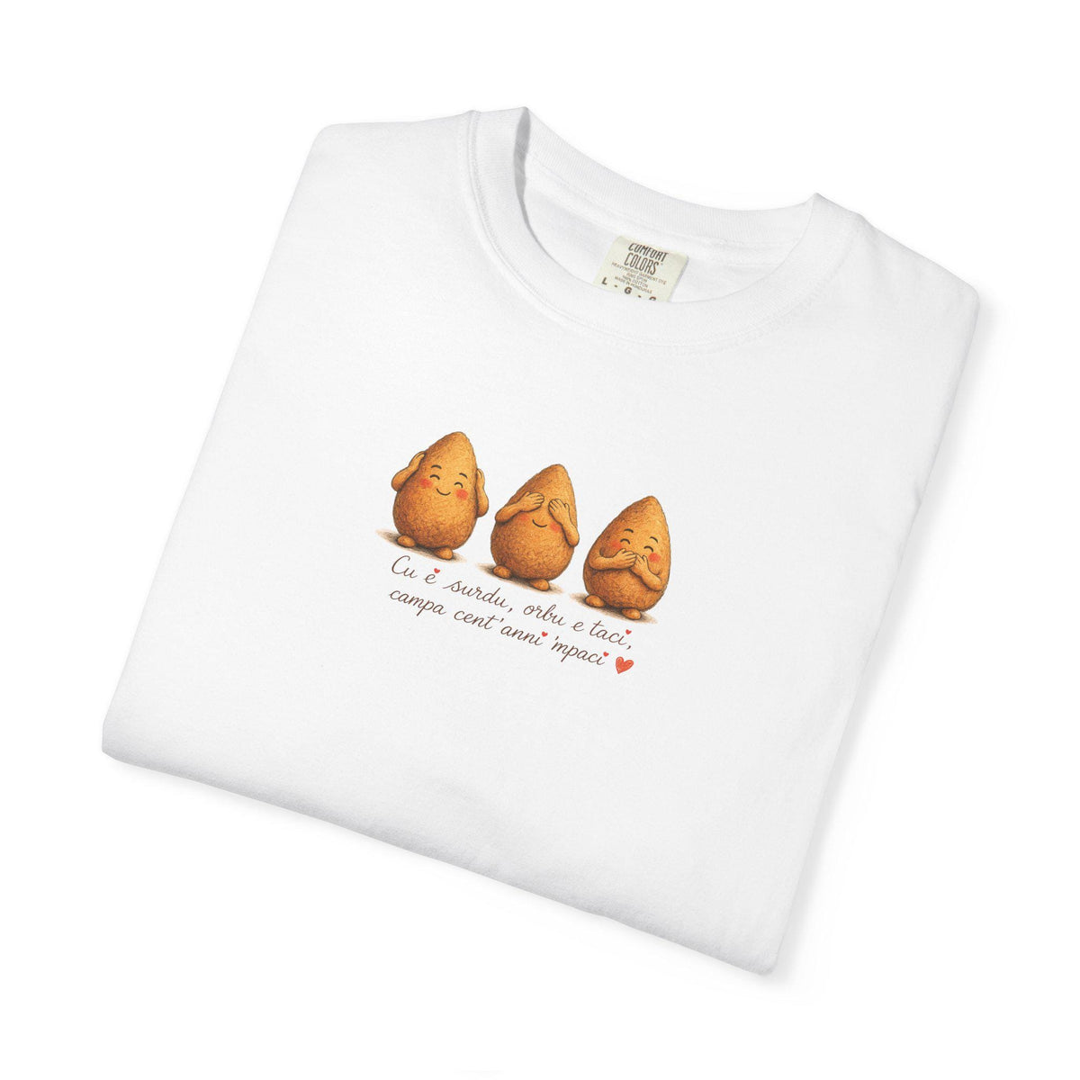 Wise Monkeys Arancini Shirt, Sicilian Proverb Tee, Three - photo 2