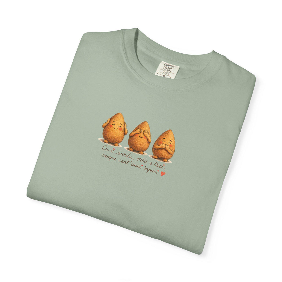 Wise Monkeys Arancini Shirt, Sicilian Proverb Tee, Three - photo 4