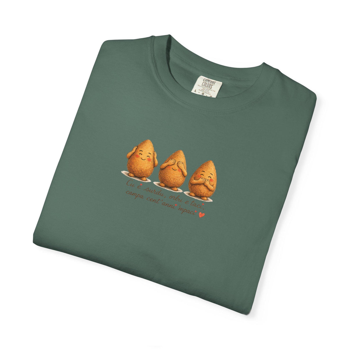 Wise Monkeys Arancini Shirt, Sicilian Proverb Tee, Three - photo 5