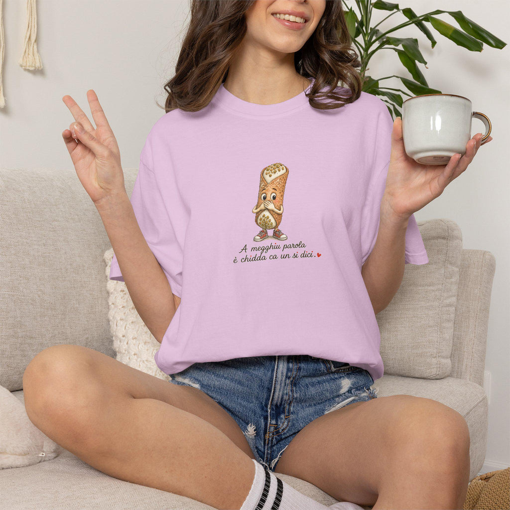 Sicilian Wisdom Cannolo Shirt, A Megghiu Parola Tee - photo 2